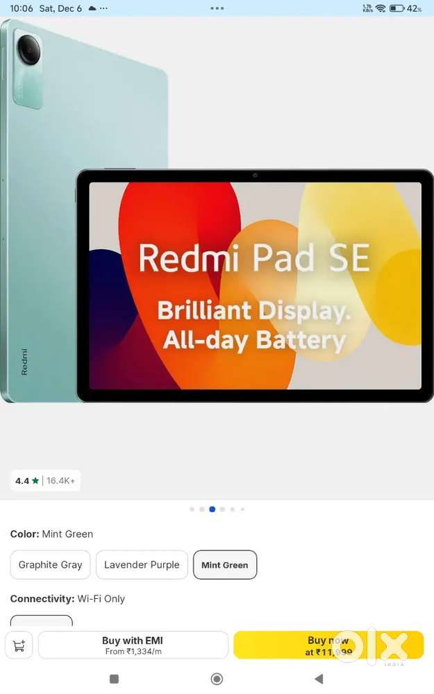 Redmi Tab SE 8GB RAM 128GB 2 MONTH USE ONLY