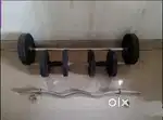 30 kg Original Rubber Dumbbell Set with 2 Original Metal Rod