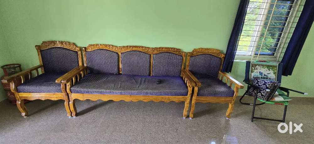 Dining table and sofa set for sale - teak wood
