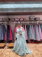 Sky blue-Unstitched /Semi stitched Bridal Lehenga for sale