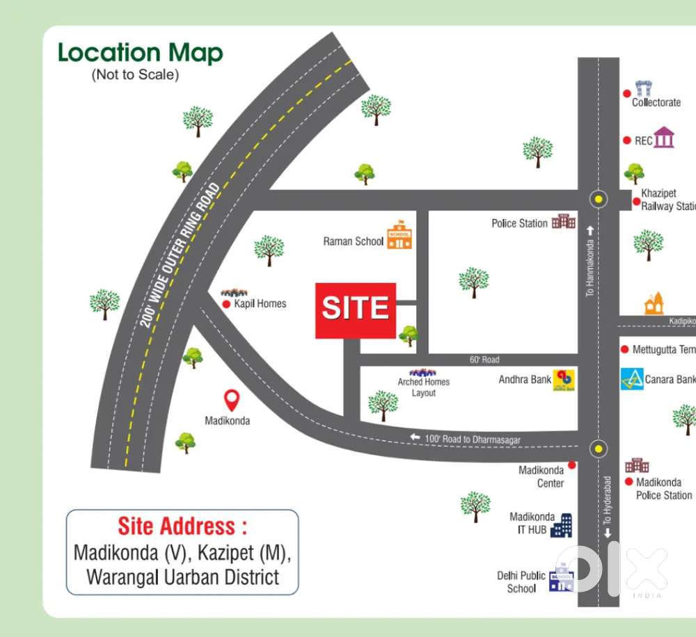 KUDA Layout 16000 per yard  plot at  Madikonda  Warangal