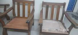 Sagwan WOOD - Sofa Set One Big, And Two Chairs Set of 3 Pair