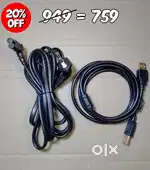 rts Hight Speed USB 2.0 + Power Cord Cable 2 - pin L - shape