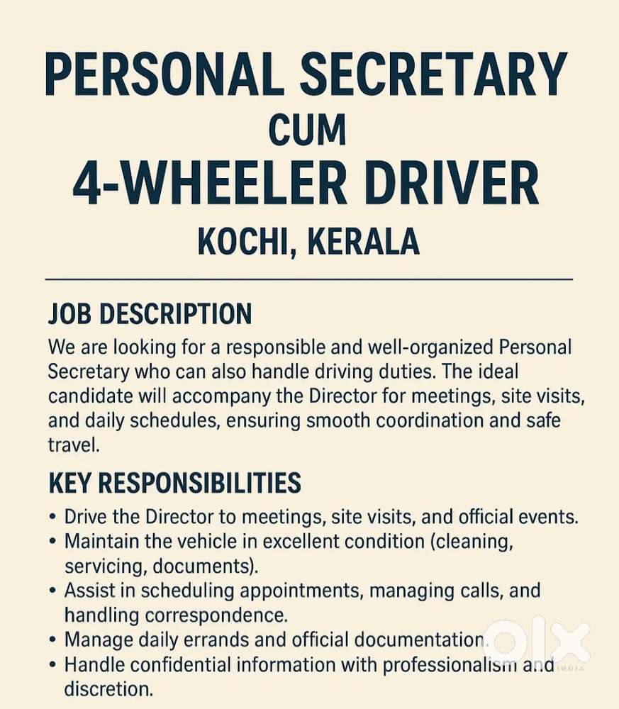 Personal Secretary Cum Driver