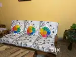 Wooden Sofa Set – 5 Seater (3+1+1) with Cushions