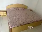 Double Bed with matress & side table.