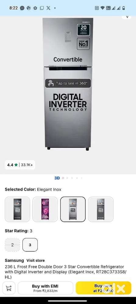 SAMSUNG DOUBLE DOOR REFRIGERATOR