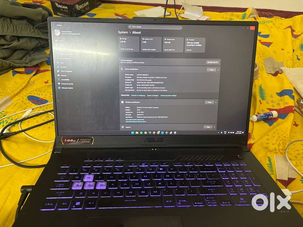 Asus Tuf F17 RTX3060 i7-12th gen 1TB SSD