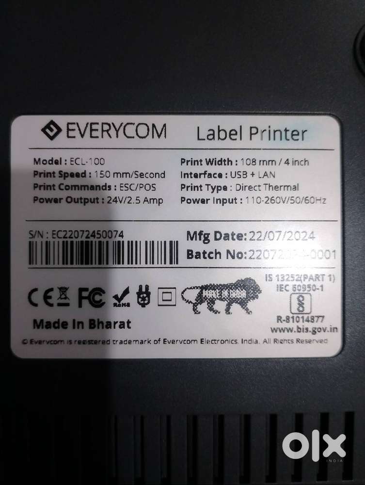 Everycom direct thermal printer 4x6 inches for label print
