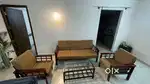 Selling teak wood single cot with mattress along with 5 seater sofa se