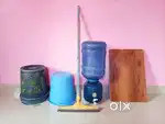 Study table, water bottel with dispenser, 2 bucket, viper, Dustbin