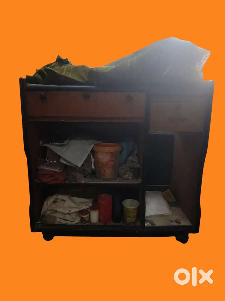 Desktop Computer Table Desk Trolley, Rotating Wheels, Marine Ply,