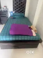 Wooden Single bed with storage