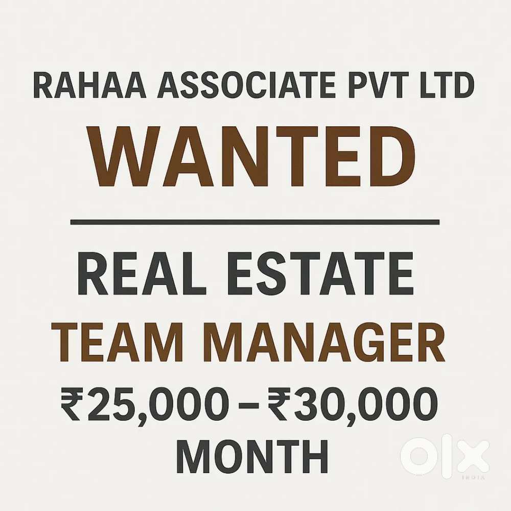 Team manger role real estate field 30k income