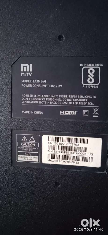 Mi 43 Inches smart tv display crack, need to change display and use it