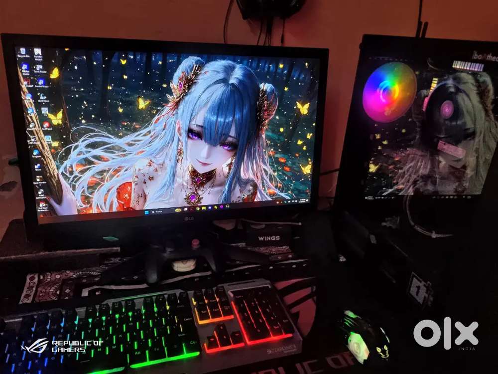 Full Gaming PC Setup Ryzen 5 + GTX 1650 + LG 144Hz Monitor gaming pc
