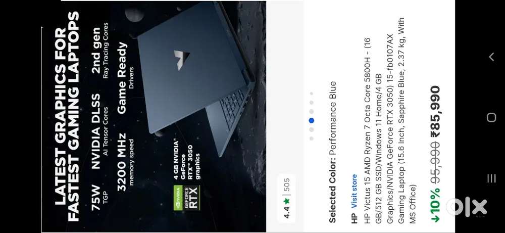 Hp Victus Gaming laptop ryzen 7 5800H rtx 3050