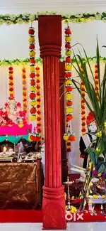 Ganpati decoration 6 ft thermocol pillar 8 piece