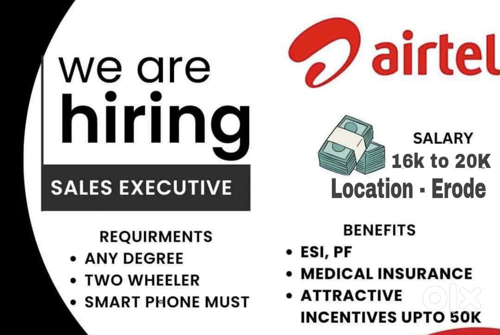 Wanted Airtel wifi field sales executive