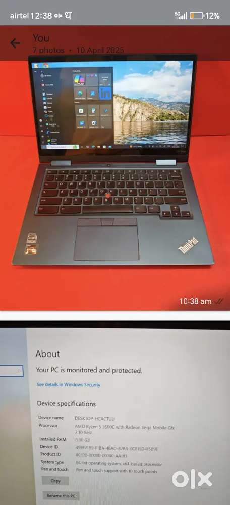 Lenovo ThinkPad C13 yoga
Business-class 
Ryzen 5 3500C
Ram