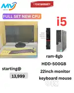 SSD - 128GB  Hard disk - 500GB  Monitor - 22-inch  HDMI