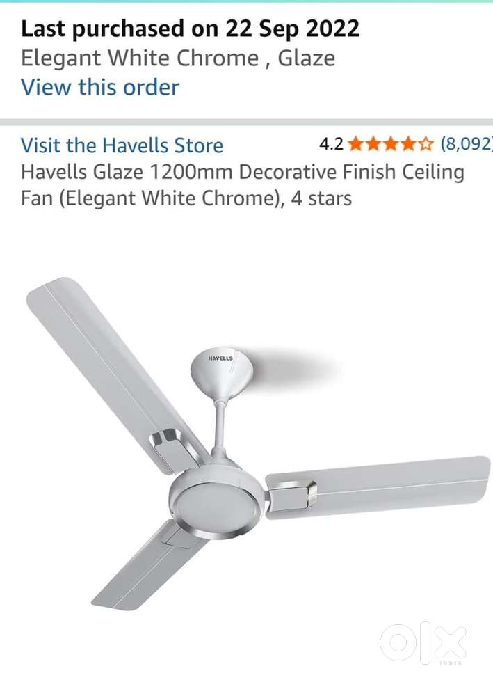 Havells Glaze Fan and Amazon basis vacuum cleaner