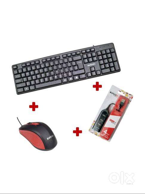 Zebion K500 Wired USB Keyboard, Swag Wired Mouse and USB Hub mouse pad