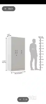 Twill 3 Door Compact Wardrobe