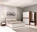Luxury Bedroom Set  Queen Size Bed & 3-Door Wardrobe