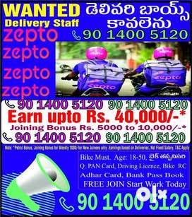 We are Hiring for Delivery Partners in Zepto Grocery DeliverySelfie Li