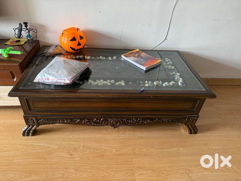 Teak Wood Carved Sofa ( 3 seater +2 Seater)  + Center Table