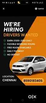URGENTLY WANTED DRIVERS IN CHENNAI