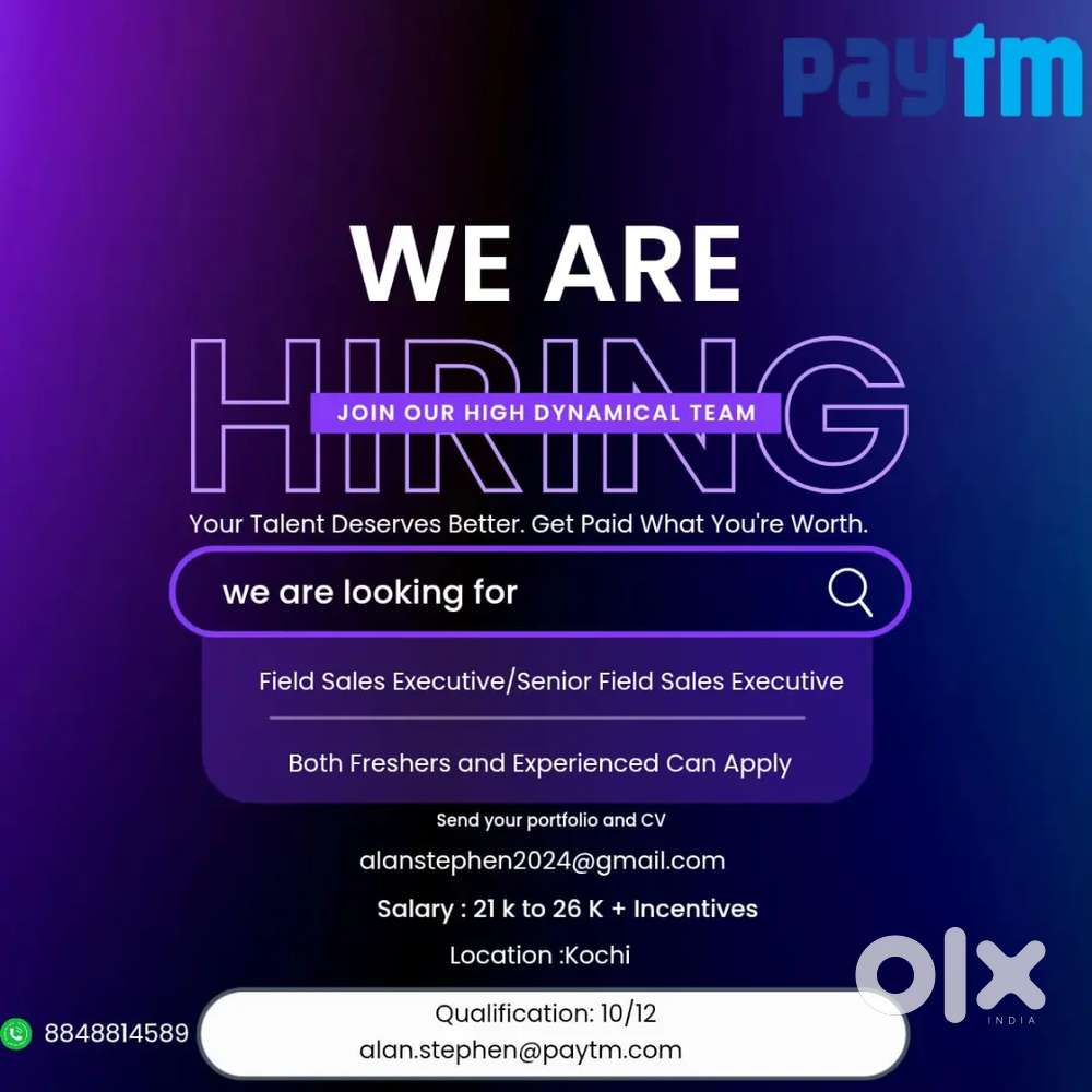 Paytm Hiring in Kochi , Forming New Team