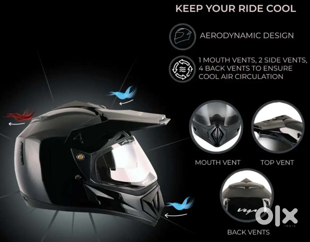 VEGA off road D/V motorbike helmet (Black)