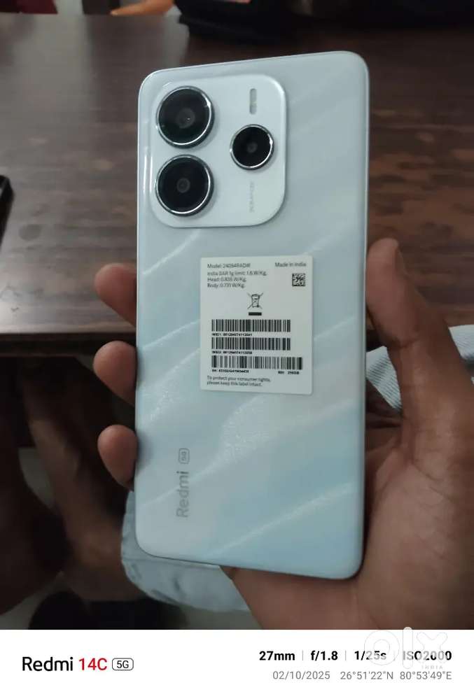 Redmi note 14 (8/256gb) box charger bill condition  new 8 months old