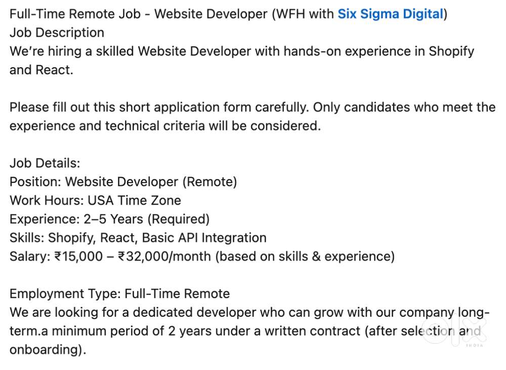 Shopify Website Developer