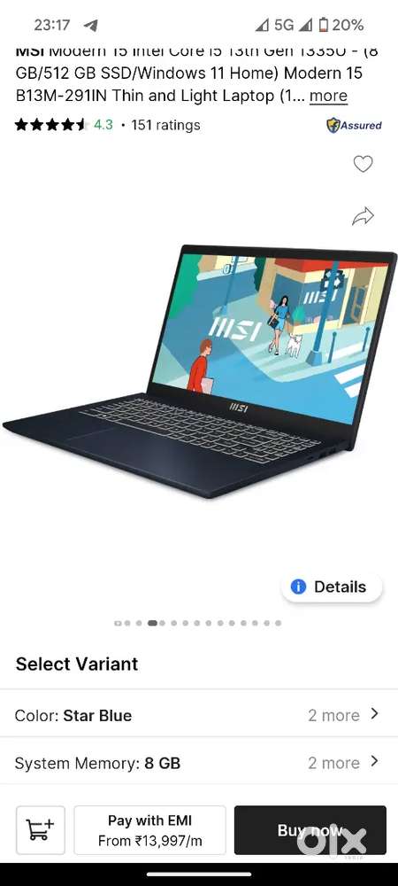 MSI 13TH GEN LAPTOP  new condition