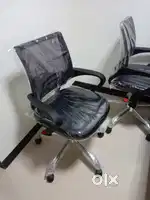 804 Medium Back Mesh Chair with Steel Base  Black Color