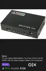 HDMI Splitter 1 in 4 out