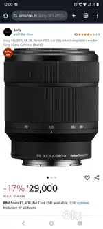 Sony lens 28/70 new condition
