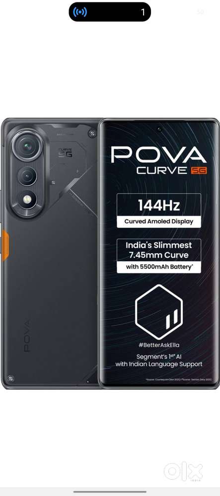Pova curve 5g (geek black' 128 GB) (8 GB RAM)