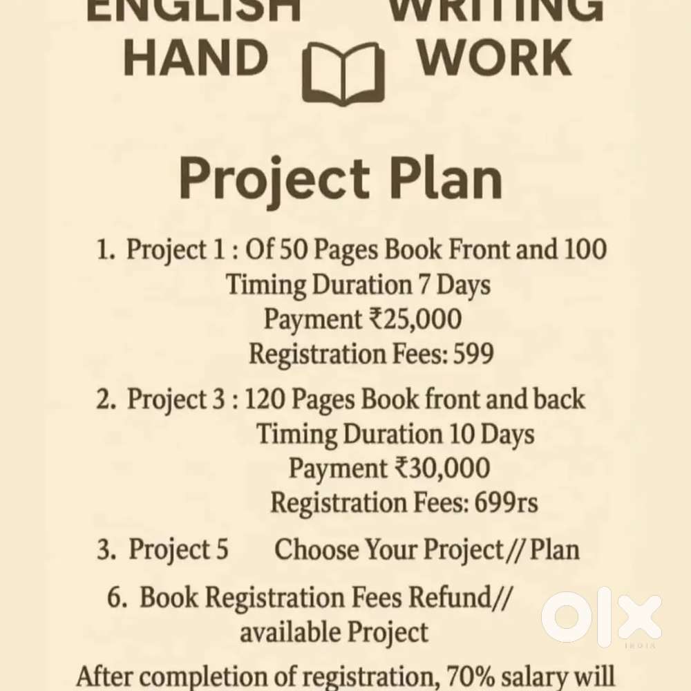 Work from home  hand writing