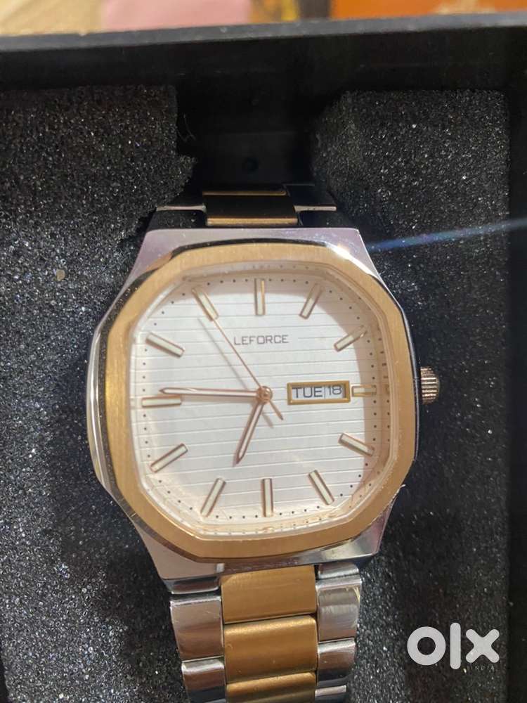 Premium LEFORCE Men's Wrist Watch – Dual Tone  Day & Date Display