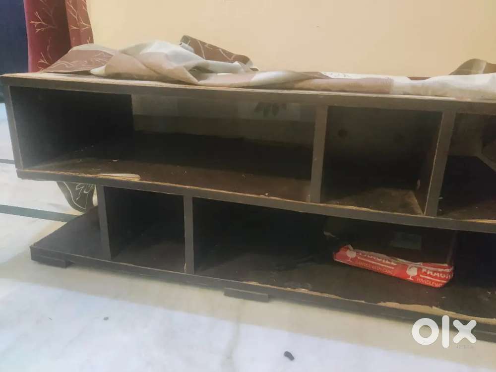 Cofee table, sofa cum bed, cooler, 6x6 bed, toy car