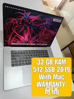 Macbook Pro 2019 32 GB MAC WARRANTY' available