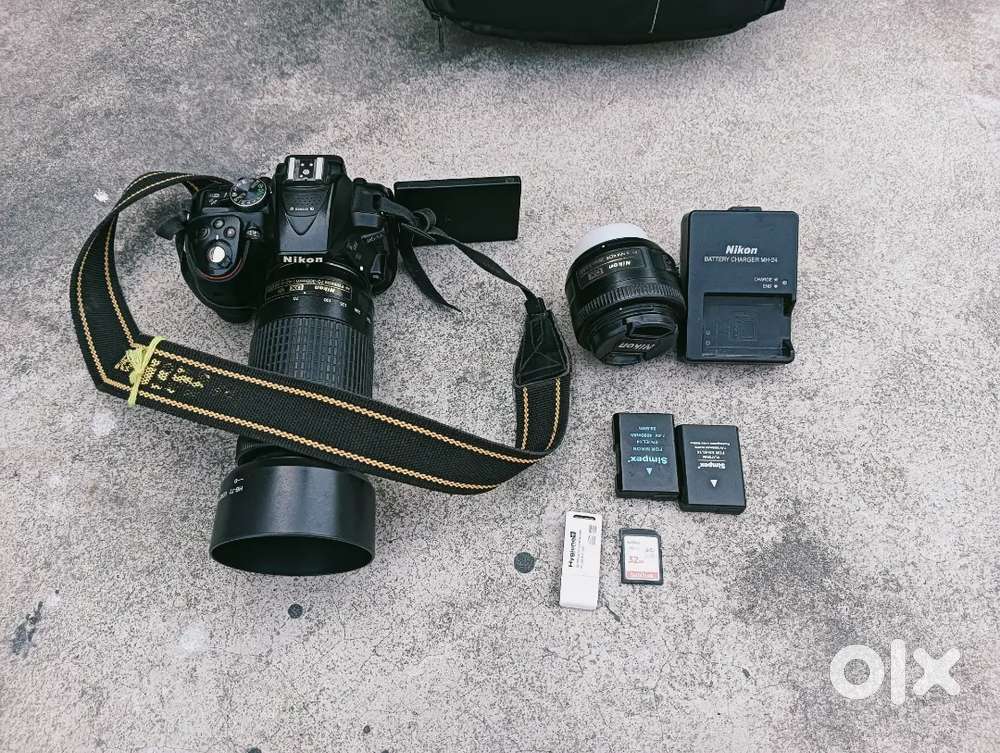Nikon 5300 D 70/300 aur 35 mm lance 2 battry aur bag 32 जब memory card