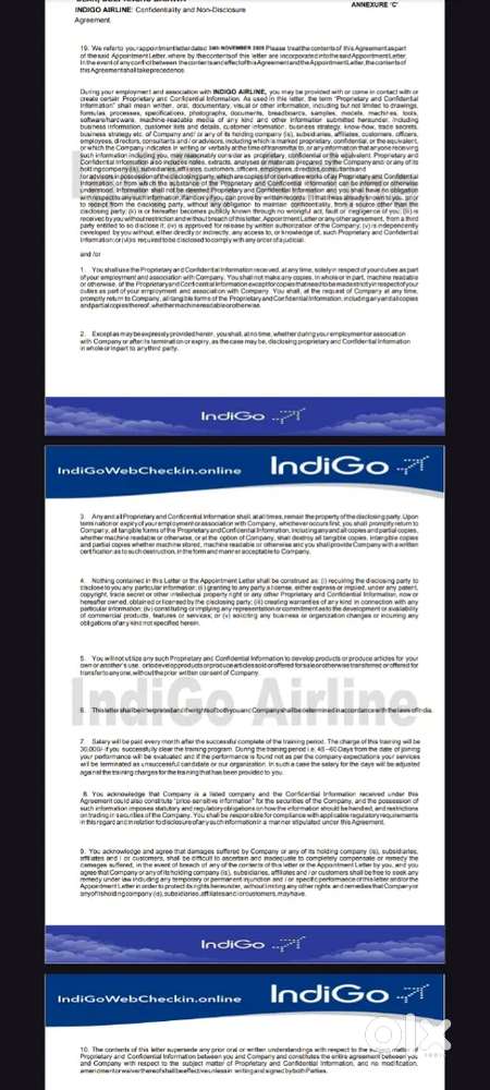 IndiGo airline ground staff job