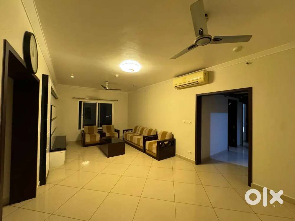 3 Bhk Furnished Flat rent in Sobha City Puzhakkal Thrissur