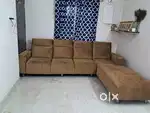 Brown L-Shaped Sofa