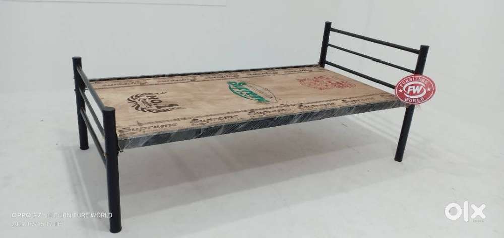Heavy Duty Metal Single Cot or Dismantled Single bed with Plywood Base